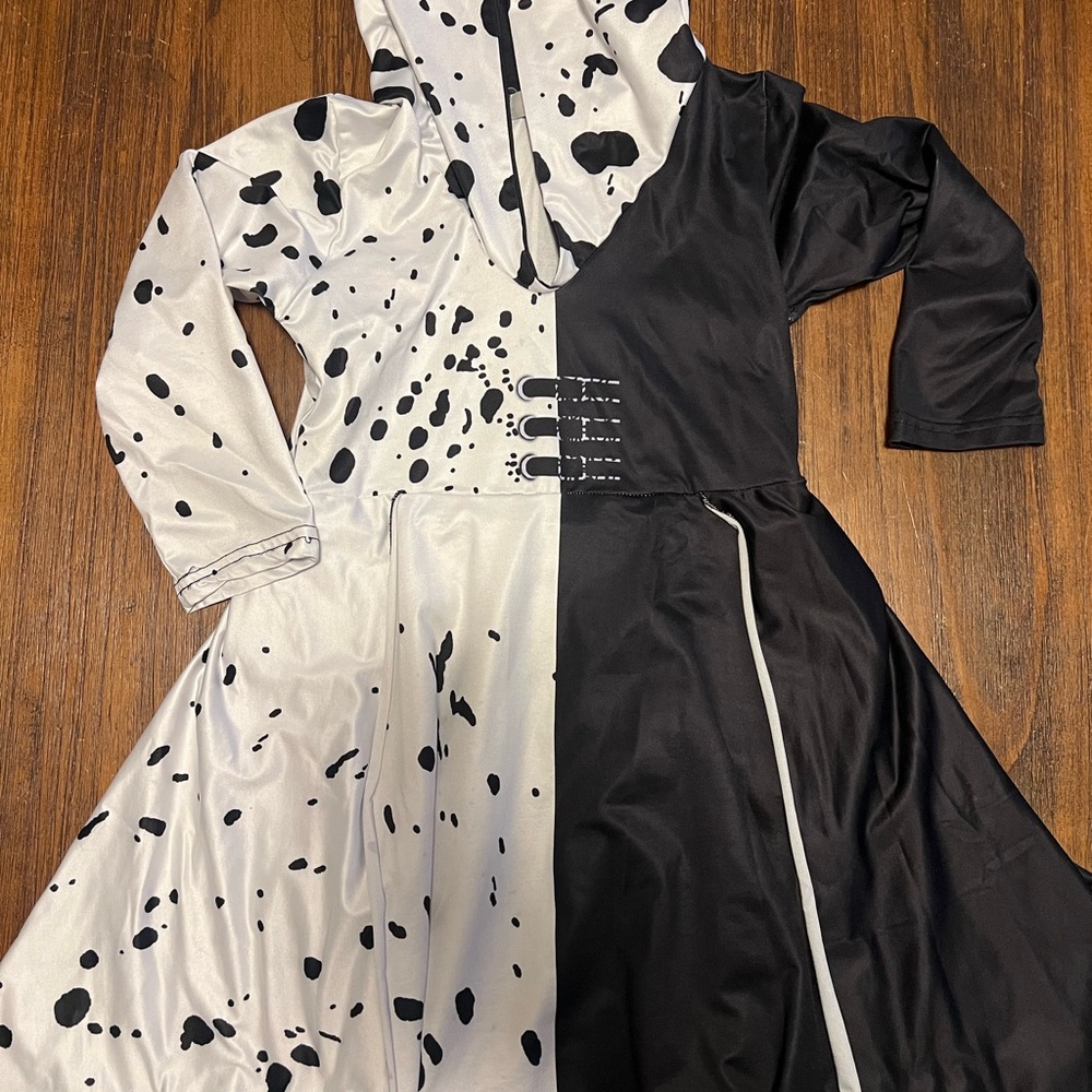 Kids Black and White Dalmatian Dress